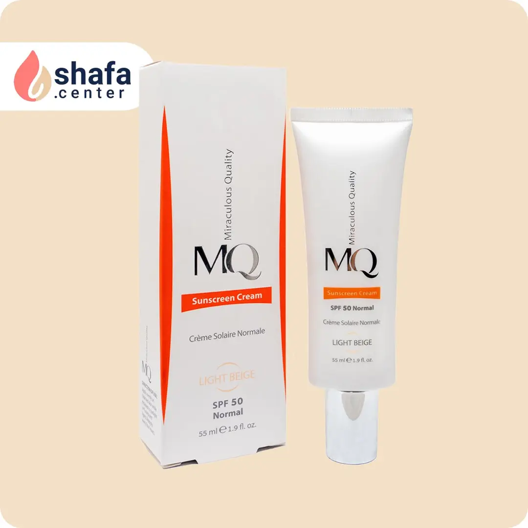 ضد آفتاب رنگی ام کیو SPF 50 بژ روشن (مخصوص پوست معمولی)