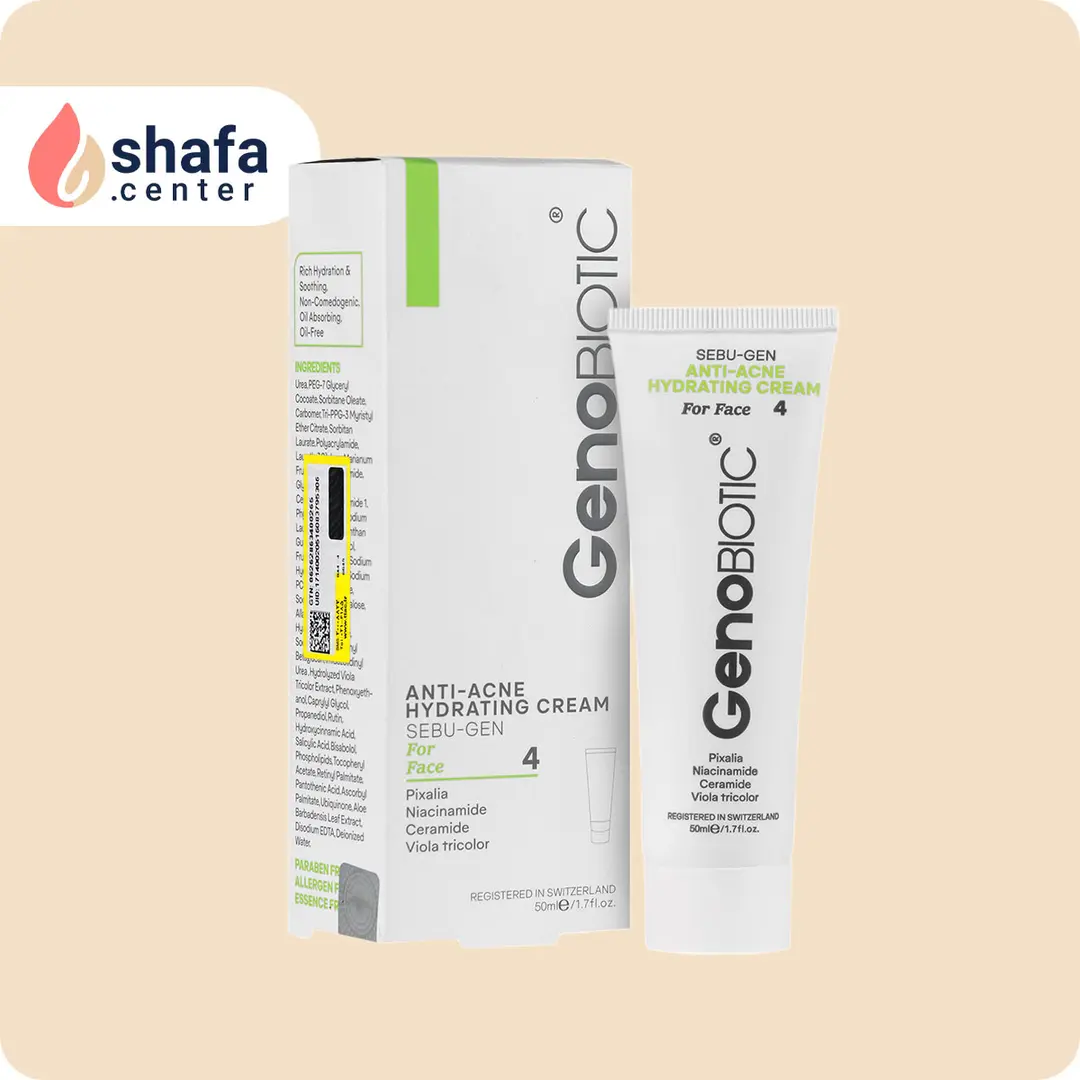 کرم آبرسان ضد آکنه ژنوبایوتیک – مخصوص پوست چرب و جوش‌دار – ۵۰ میلی‌لیتر