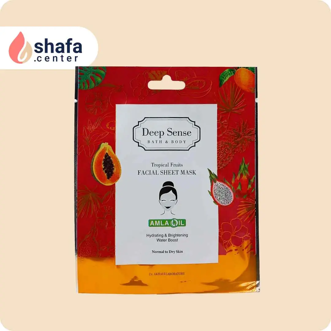 ماسک ورقه‌ای صورت دیپ سنس – عصاره تروپیکال (میوه‌های گرمسیری) – مناسب انواع پوست – 25 گرم