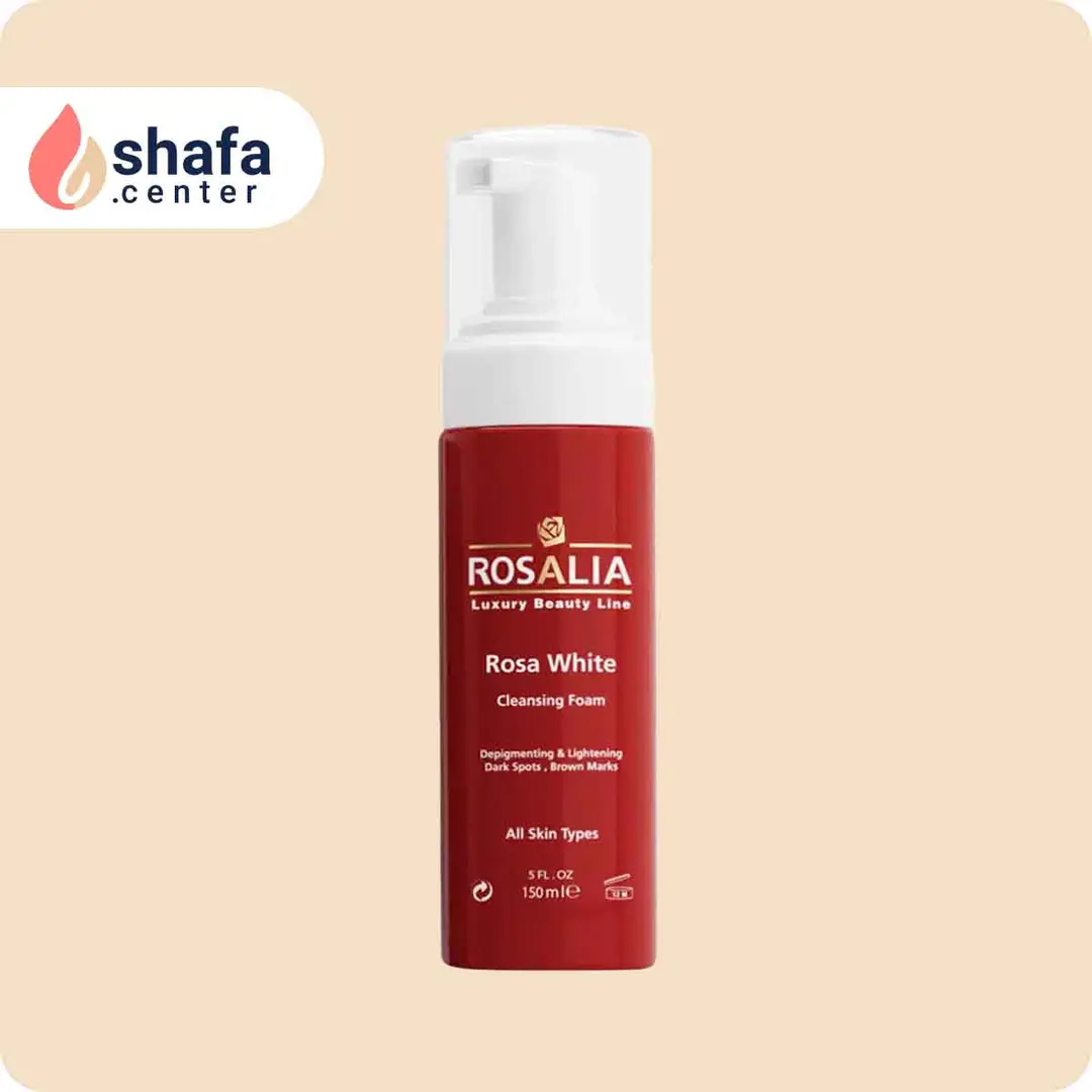 فوم پاک‌کننده صورت رزالیا رزا وایت – روشن‌کننده و شاداب‌کننده پوست – ۱۵۰ میلی‌لیتر