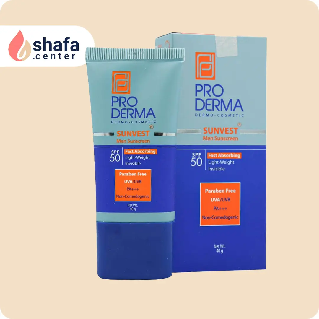 کرم ضد آفتاب پرودرما SPF 50 – بی‌رنگ و فاقد چربی – مخصوص آقایان – مناسب پوست چرب و مختلط