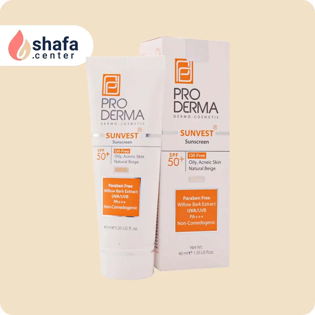 پرودرما ضد افتاب 50 بژ طبیعی پوست چرب و جوشدار