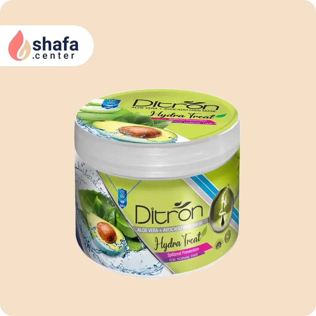ماسک مو «هیدرا تِریت» حاوی عصاره آلوئه‌ورا + روغن آووکادو دیترون برای مو نرمال و رنگ شده(با آبکشی) حجم ۴۰۰ میلی‌لیتر