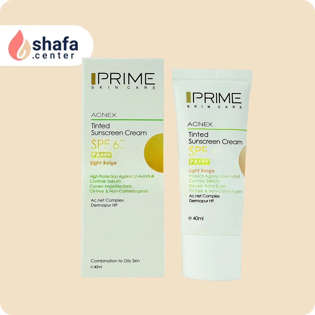 کرم ضد آفتاب پرایم SPF60 بژ روشن | مناسب پوست چرب و مختلط