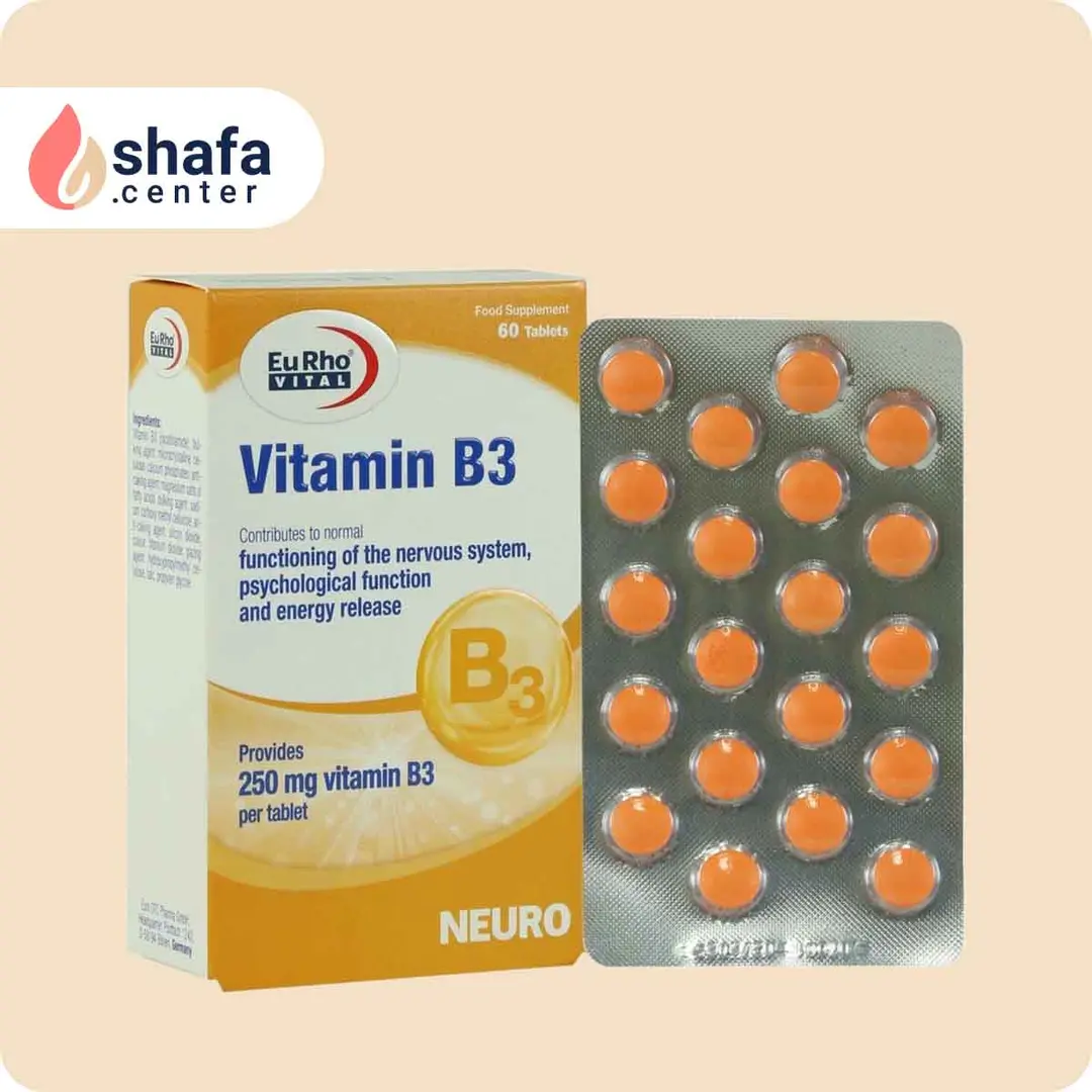 قرص ویتامین B3 250 میلی گرم یوروویتال 60 عدد