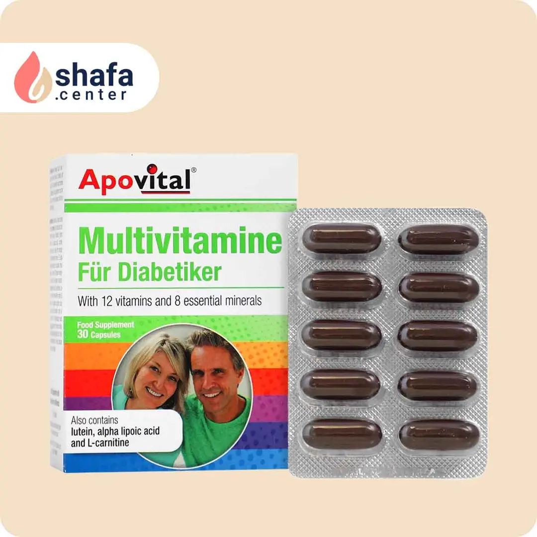 کپسول مولتی ویتامین افراد دیابتی آپوویتال 30 عدد