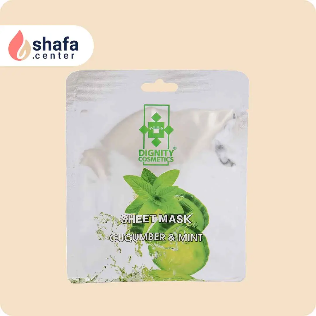 ماسک صورت ورقه‌ای دیگنیتی حاوی عصاره خیار و نعنا