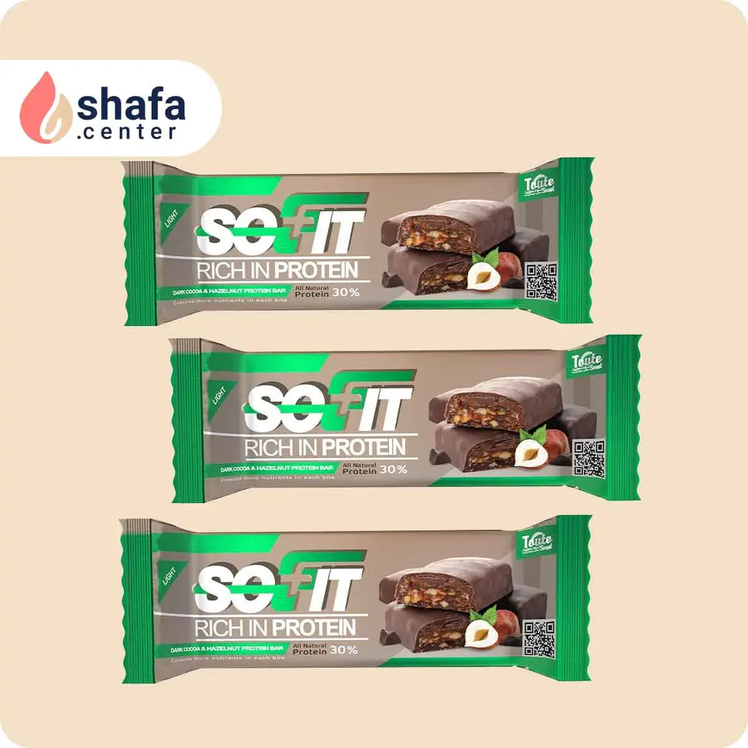 پروتئین بار فندقی با شکلات تلخ توت سوییت