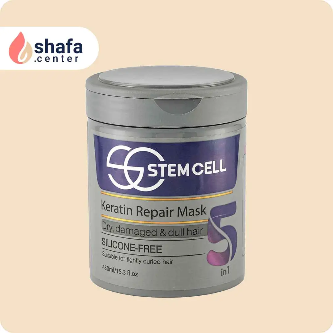 ماسک موی کرمی مخصوص موهای خشک و آسیب‌دیده(با آبکشی) استم سل 450 میلی‌لیتر