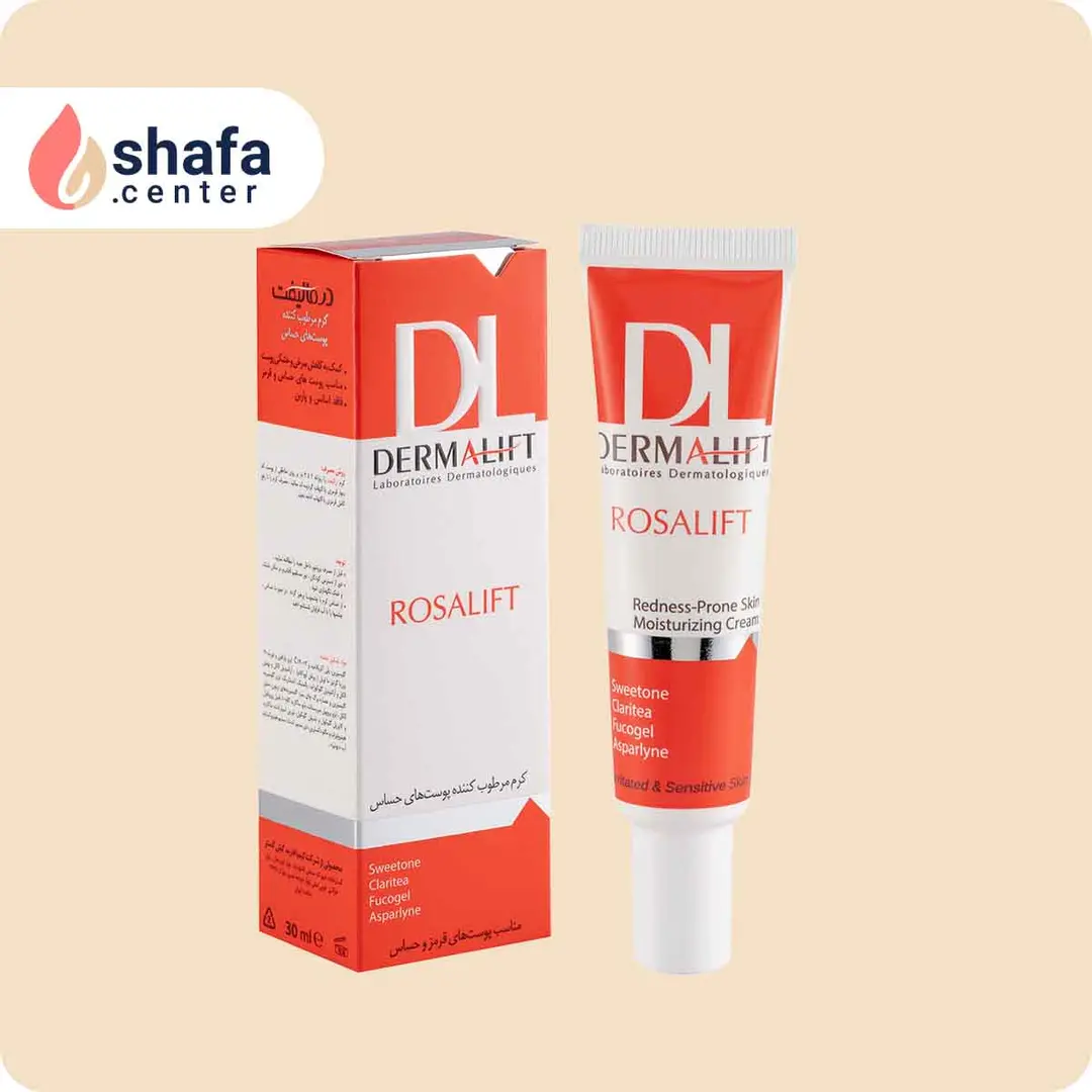 کرم مرطوب کننده و ضد قرمزی پوست حساس رزالیفت درمالیفت - 30 میلی لیتر