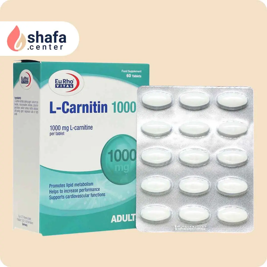 قرص ال کارنیتین 1000 میلی گرم یورویتال 60 عدد