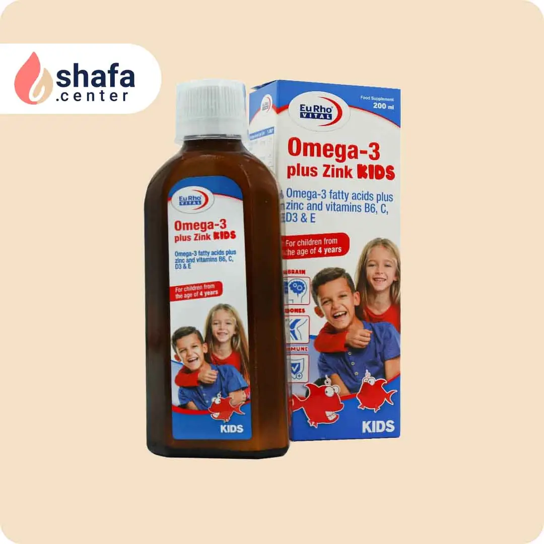 شربت امگا 3 پلاس زینک کیدز یوروویتال 200 میلی لیتر
