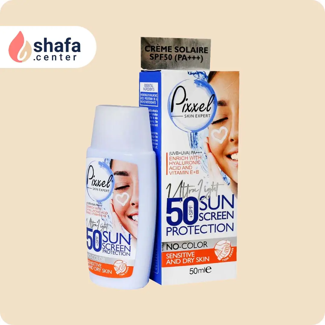 کرم ضد آفتاب پیکسل SPF 50 بی‌رنگ مخصوص پوست معمولی، خشک و حساس