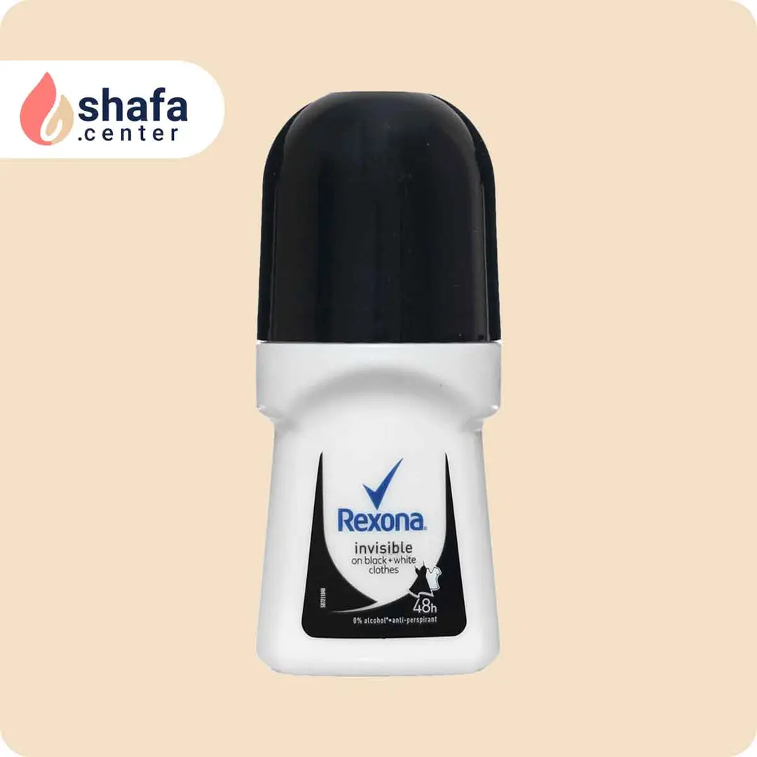 رول ضد تعریق زنانه رکسونا مدل اینویزیبل بلک اند وایت دایموند ۵۰ میلی لیتر