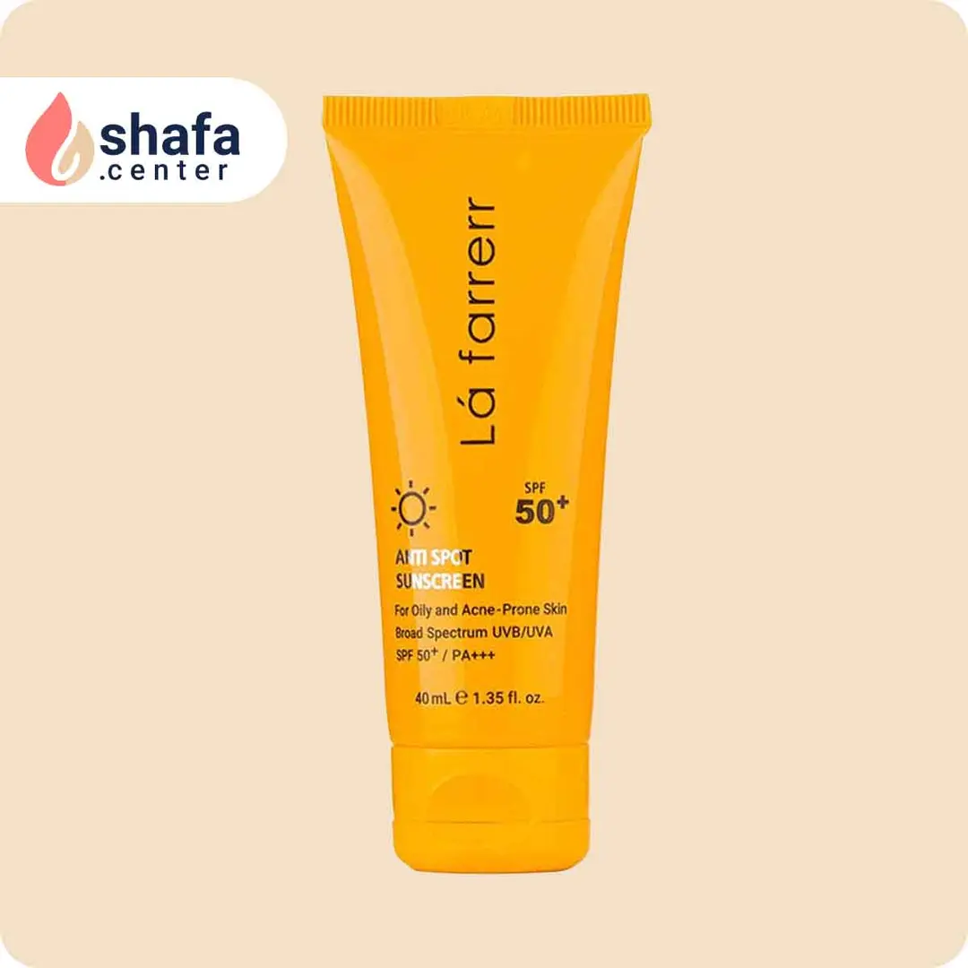 کرم ضد آفتاب و ضد لک لافارر SPF 50 – بی‌رنگ – مخصوص پوست چرب و مستعد آکنه