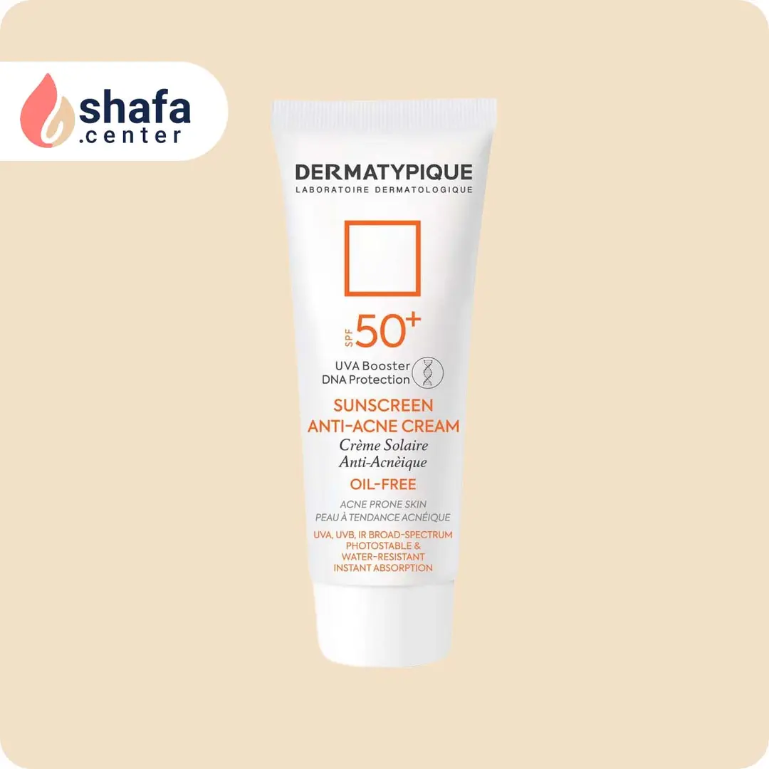 کرم ضد آفتاب درماتیپک SPF 50 فاقد چربی – مناسب پوست چرب و جوش‌دار