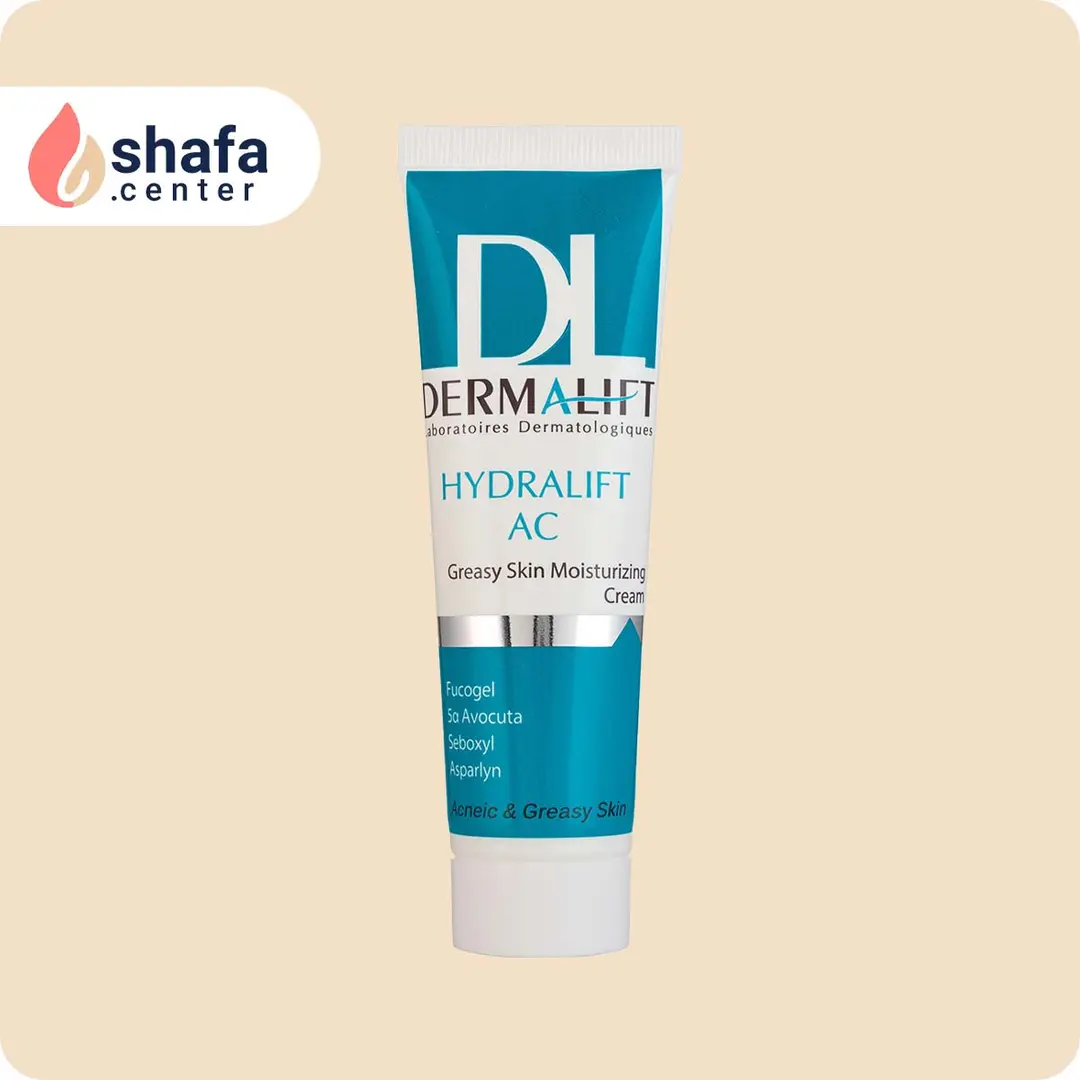 کرم مرطوب‌کننده درمالیفت مدل هیدرالیفت AC – مناسب پوست چرب، مختلط و مستعد آکنه – ۵۰ میلی‌لیتر