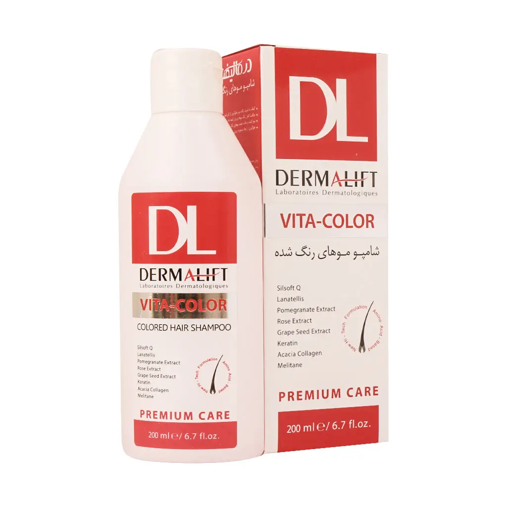 شامپو درمالیفت مخصوص موهای رنگ شده حجم 200 میلی لیتر